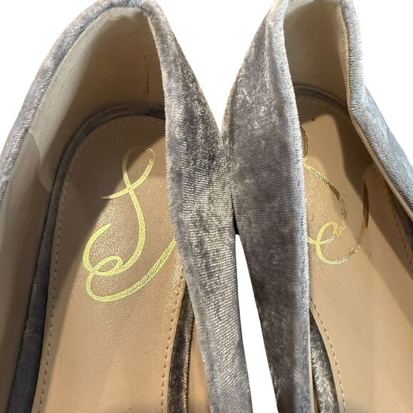 Sam Edelman Wanda Pointed Toe Flat Ballet Women Size 8 Smokey Grey Velvet - Picture 6 of 7